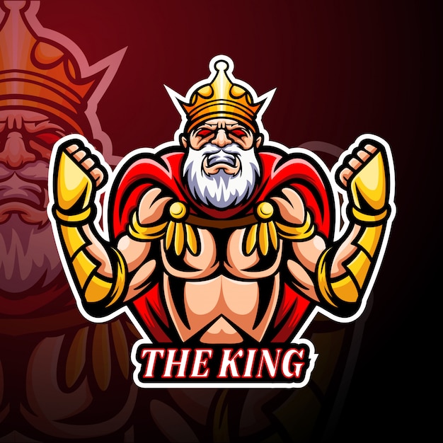 De mascotte van het king esport-logo