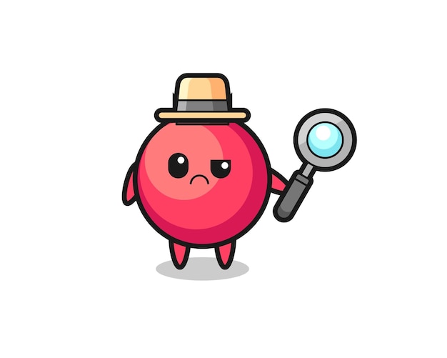 De mascotte van schattige cranberry als detective