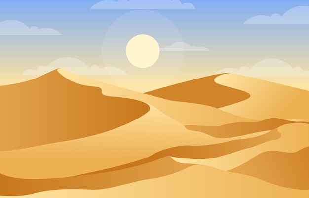 Vector de mooie enorme illustratie van het de horizonlandschap van de berg van de woestijnheuvel arabische