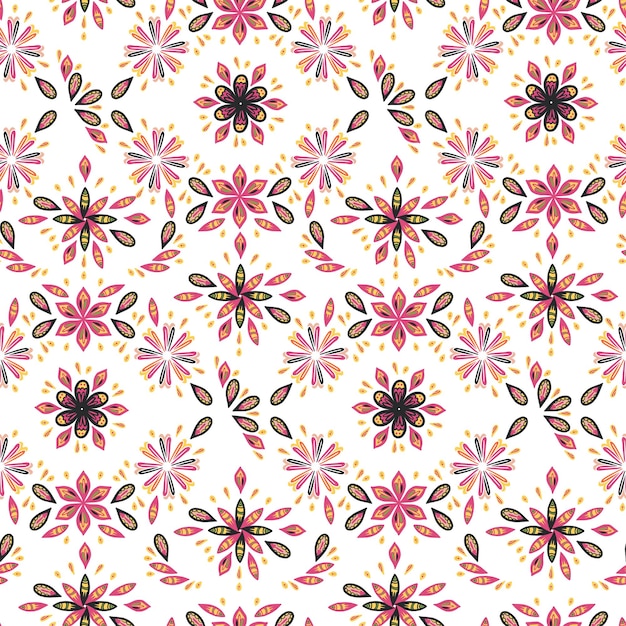 De naadloze patroon vector met mexico traditionele viering bloemen ornamenten en decor elementen geïsoleerd op een witte achtergrond. goed voor verpakkingen, prints, kaarten, textiel, prints.