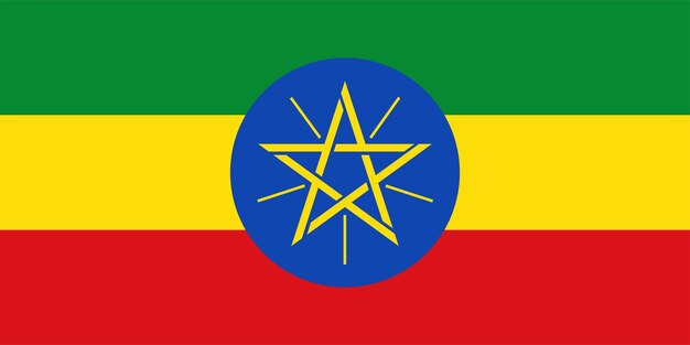 De nationale vlag van de wereld ethiopië