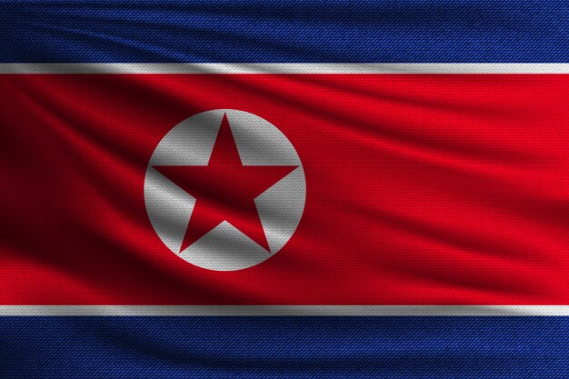 De nationale vlag van Noord-Korea.