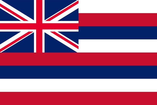 De officiële kleuren en proporties van de vlag van Hawaï National Hawaiian flag Vector illustratie