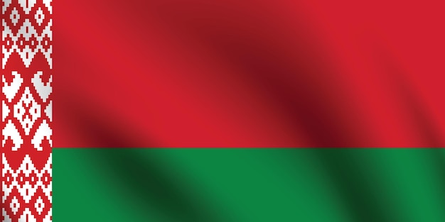 De officiële kleuren en verhoudingen van de Wit-Russische vlag Digitale vectorillustratie Plisse vlag