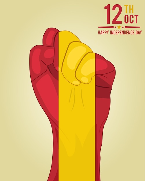 De onafhankelijkheidsdag van Spanje Illustratie met protesthandvlag