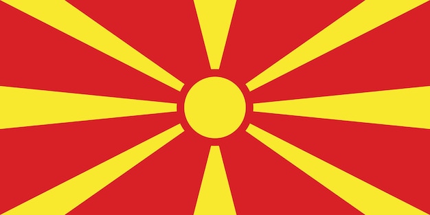 Vector de oorspronkelijke kleur en verhoudingen van de vlag van noord-macedonië