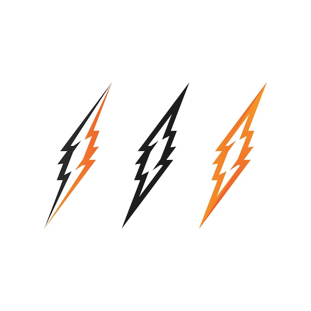 De power vector flash ogo en bliksemschicht en pictogram elektriciteit illustratie sjabloonontwerp