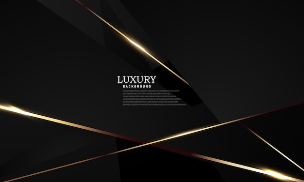 De pracht van luxe zwarte gouden poster op abstracte achtergrond met dynamic
