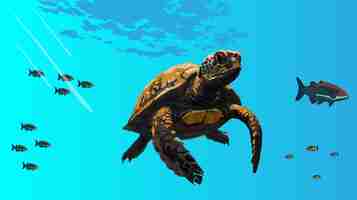 Vector de prachtige reis om de plaats van zeeschildpadden te verkennen