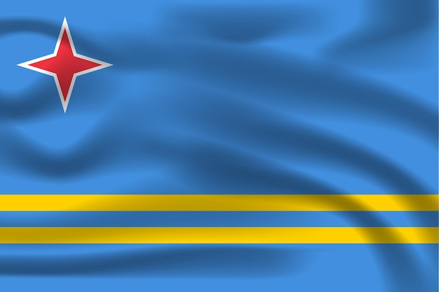 De realistische nationale vlag van aruba