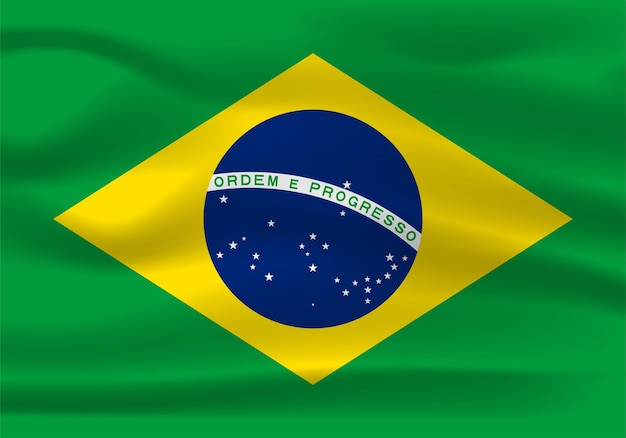 De realistische nationale vlag van Brazilië