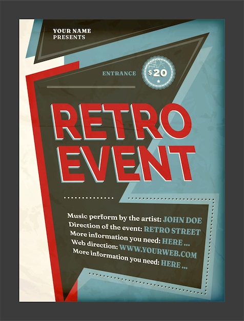 De Retro Evenementenflyer