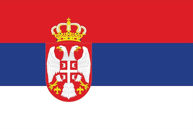 De rood-wit-blauwe vlag van Servië