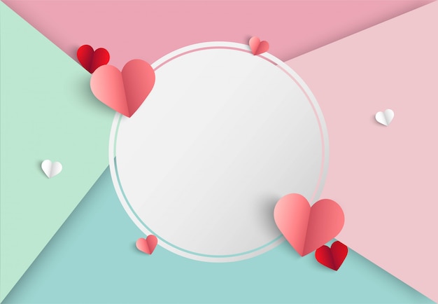 De roze achtergrond van de valentijnskaartendag met hartvorm