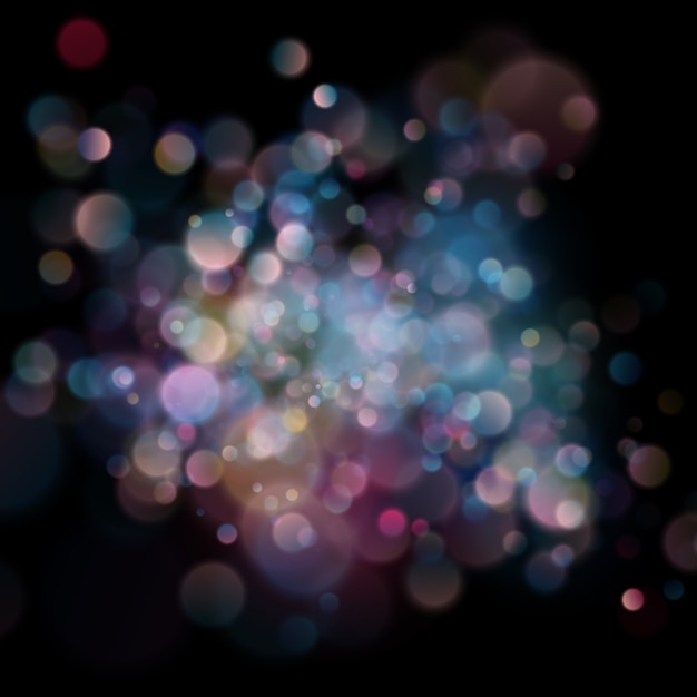 De samenvatting defocused cirkelkleur bokeh op donkere achtergrond.