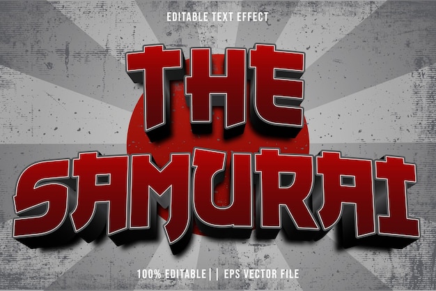 De Samurai Editable Text Effect 3D Moderne Stijl