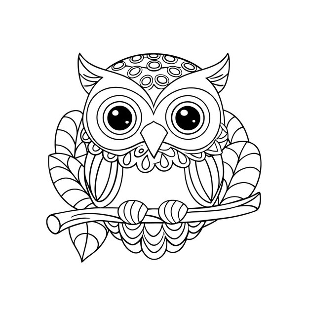 De schattige uil Zentangle
