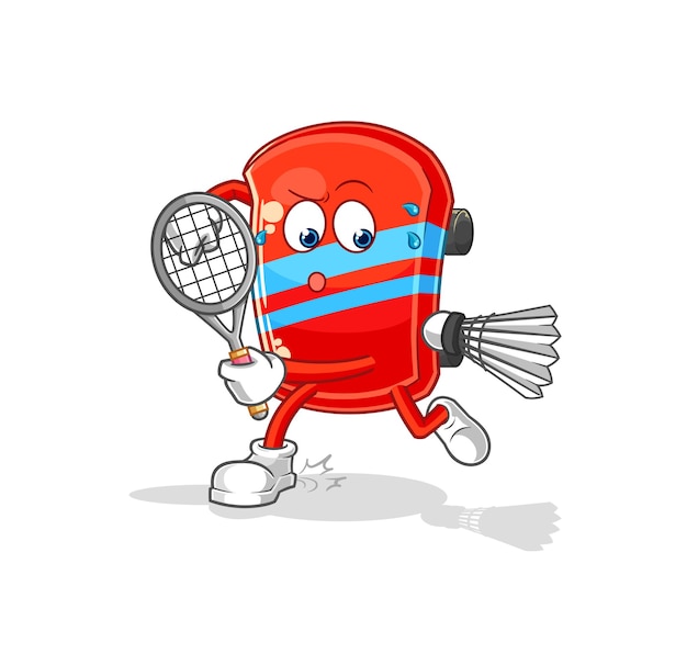 De skateboard spelen badminton illustratie karakter vector