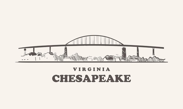 De skyline van Chesapeake, Virginia