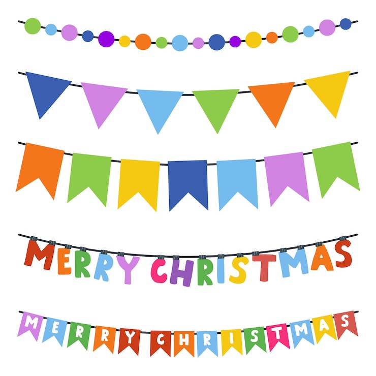 Vector de slinger van kerstmisgors die op een witte achtergrond wordt geplaatst.