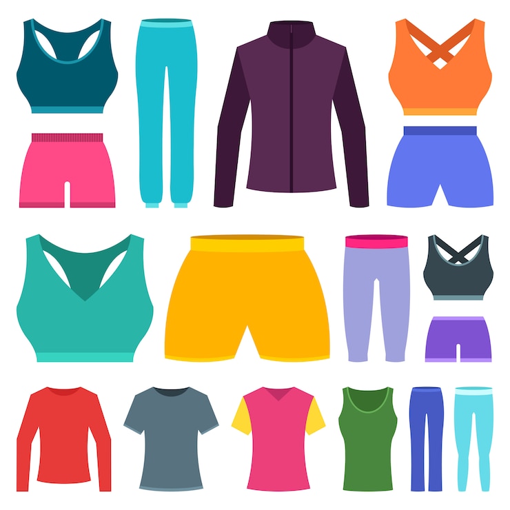 Vector de sportkleding van de vrouw illustratie op witte achtergrond