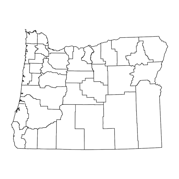 Vector de staatskaart van oregon met provincies vector illustratie