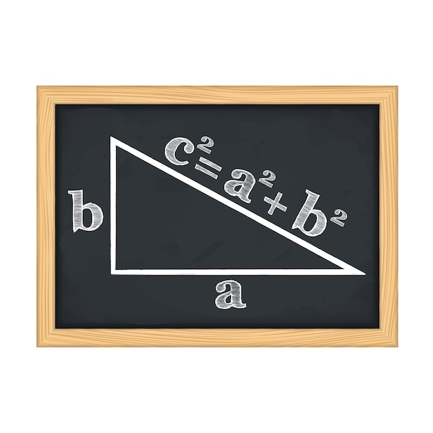 De stelling van Pythagoras op blackboard vectorillustratie eps10