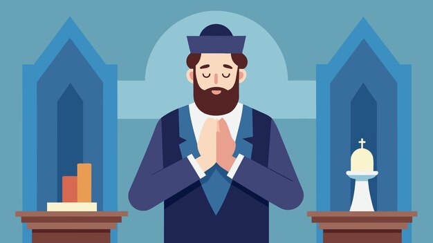 Vector de synagoge heeft een gebarentaal tolk voor alle diensten die gebeden en preken uitspreken