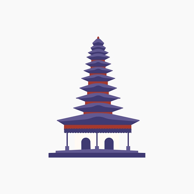 Vector de tempel van ulun danu beratan