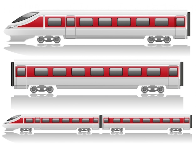 De treinlocomotief van de snelheid en wagen vectorillustratie