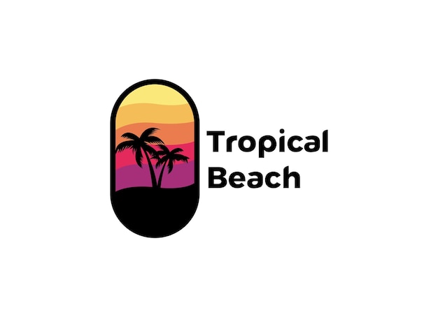 De tropische strand-logo-ontwerpen inspiratie