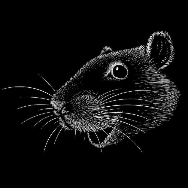 De vector-logo muis of rat voor tattoo of t-shirt design of uitloper