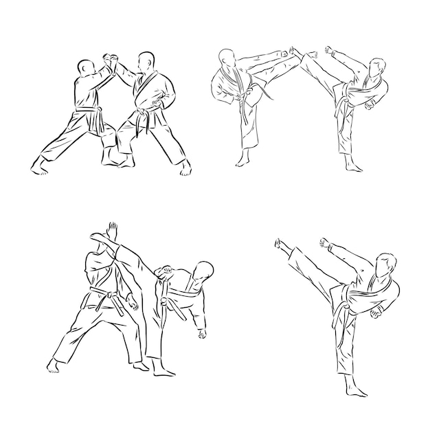 De vectorillustratie van de karatevechter