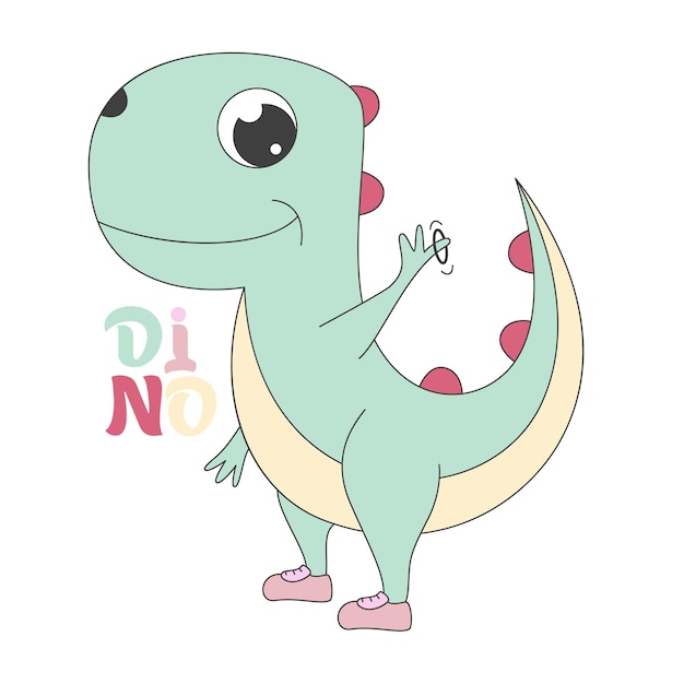 De vectorillustratie van dinosaurusschoenen met het spelen van rubber. Voor het bedrukken van t-shirts en ander gebruik.
