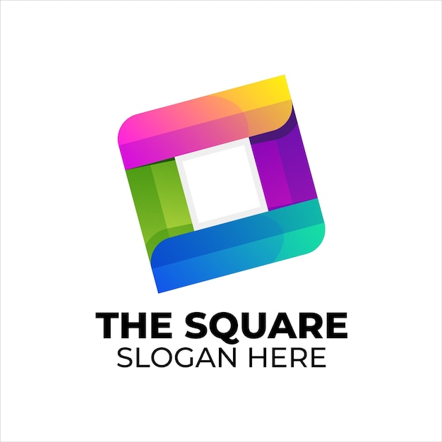 De vierkante logo kleurrijke verloopstijl