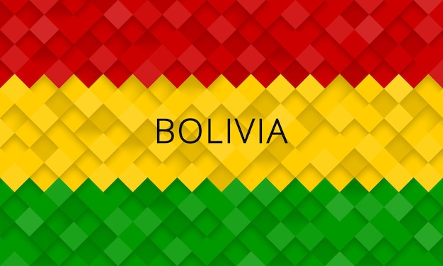 De vlag van Bolivia met een gestructureerde achtergrond, een geruite patroon, de vlag van Bolivia, bakstenen of dakpannen, een mozaïek