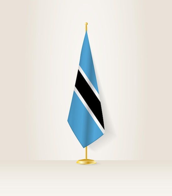 De vlag van Botswana op een vlaggenstandaard