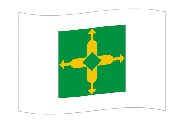 De vlag van het Federale District van Brazilië wordt geschud.