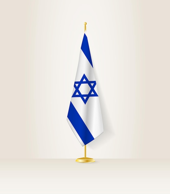 De vlag van Israël op een vlaggenstandaard