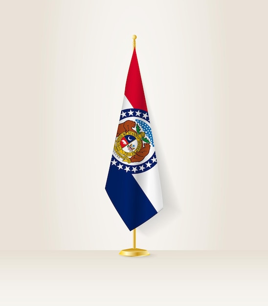 De vlag van Missouri op een vlaggenstandaard