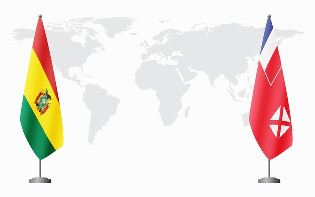 De vlaggen van Bolivia en Wallis en Futuna voor de officiële bijeenkomst