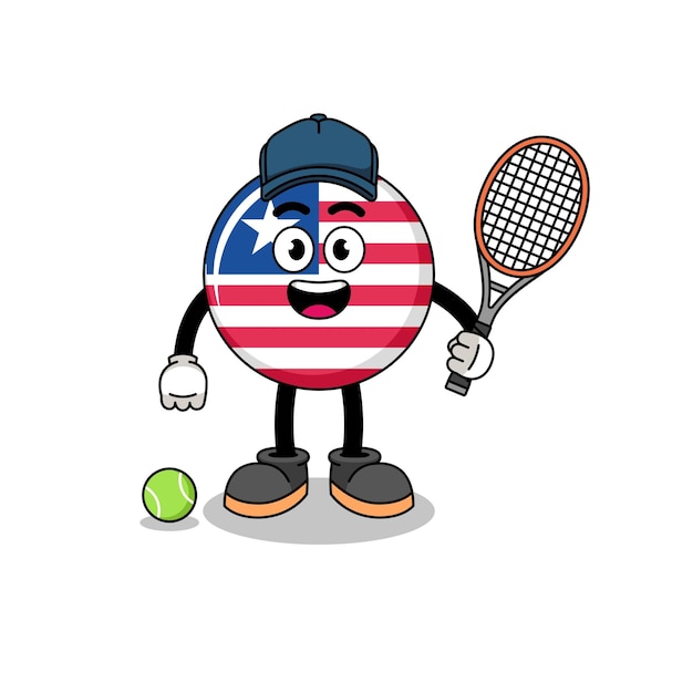 De vlagillustratie van Liberia als tennisser