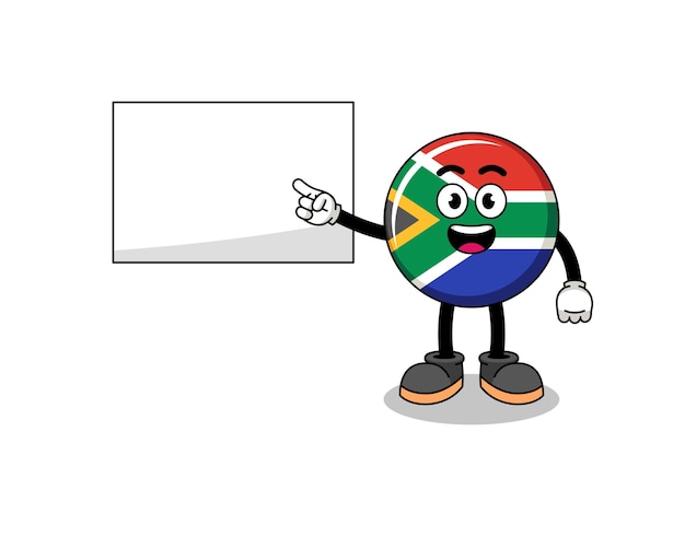 De vlagillustratie van Zuid-Afrika die een presentatie doet