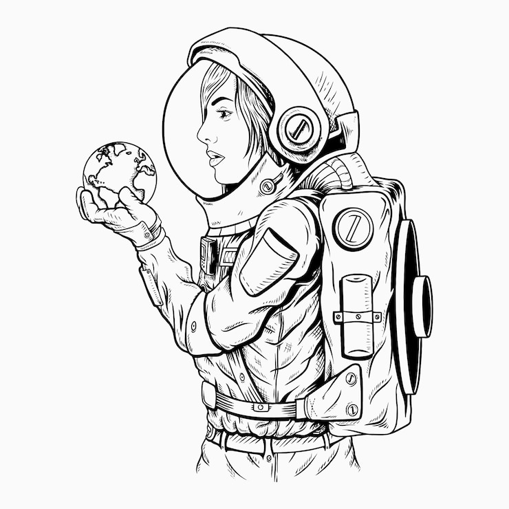 Vector de wereld in je hand / astronaut