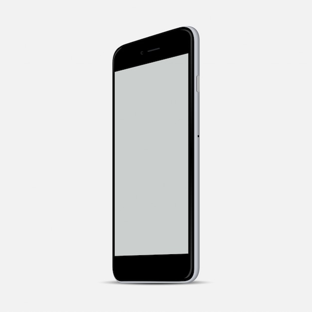 De witte isolatie van de smartphone realistische vectorillustratie. Moderne stijl mobiele telefoon.