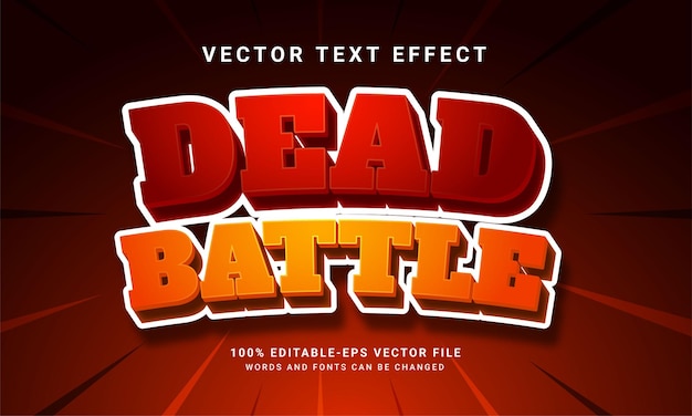 Dead battle 3D-teksteffect, bewerkbare tekststijl en geschikt voor game-items