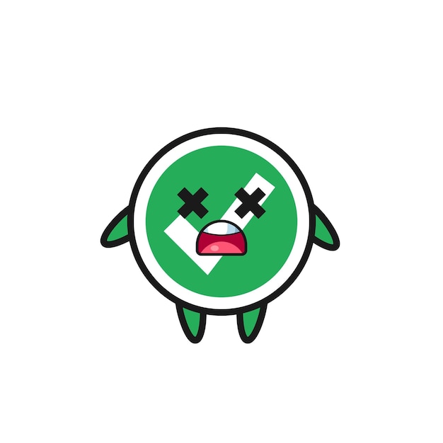 Premium Vector | The dead check mark mascot character