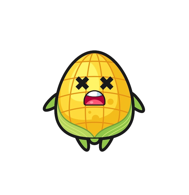 The dead corn mascot character , cute style design for t shirt, sticker, logo element