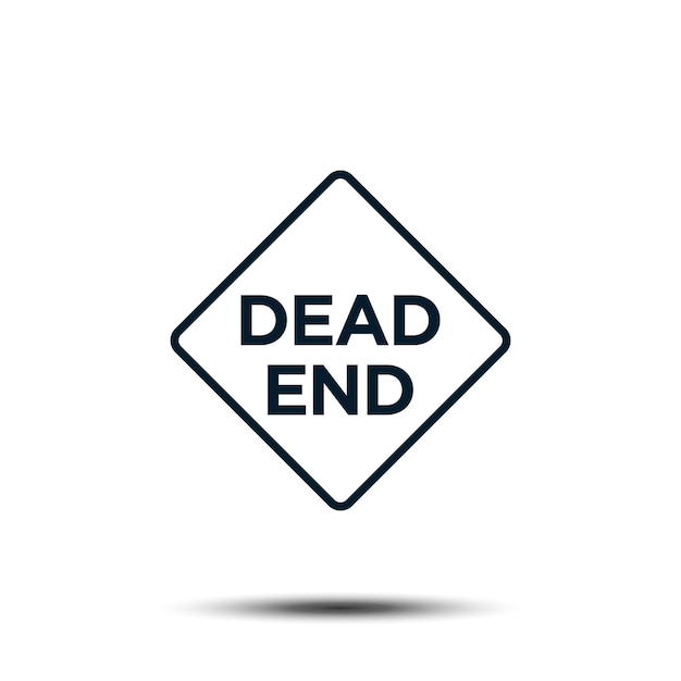 Dead end sign template Royalty Free Stock SVG Vector