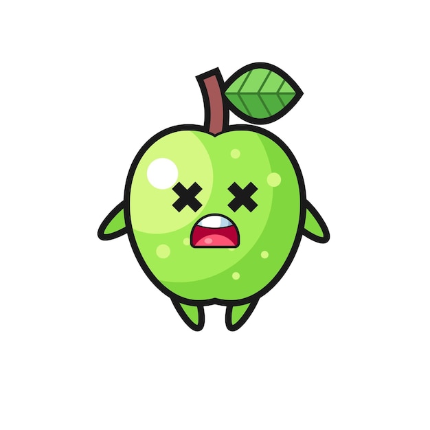 The dead green apple mascot character cute style design for t shirt sticker logo element